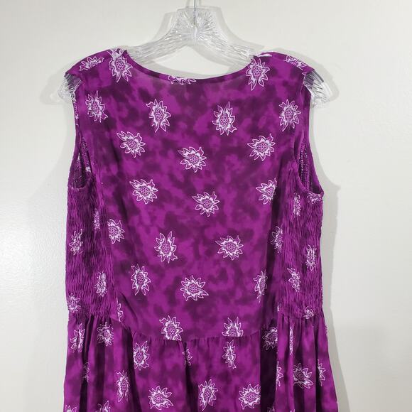 American Sweetheart Women's Sleeveless Purple Flowy Boho Dress Elastic Size M - Picture 9 of 15
